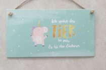 Dekoschild mit Einhorn-Spruch