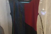Cooles Lederkleid rot/schwarz